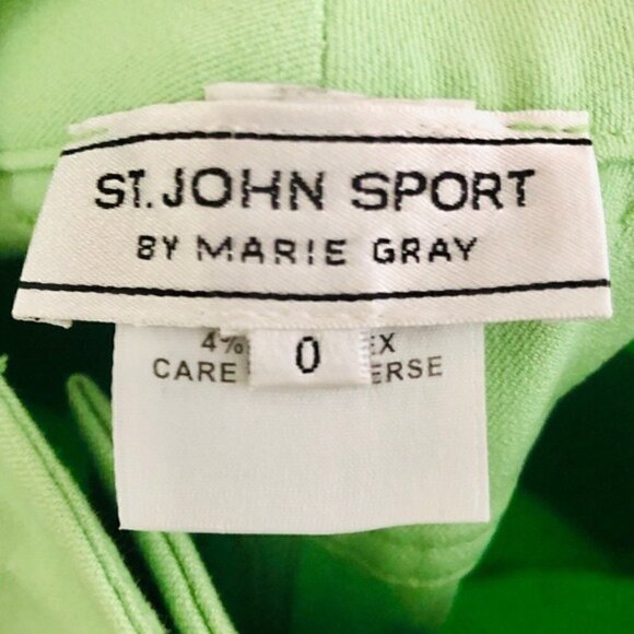St. John Sport Marie Gray Jeans 0 High Waist Stretch Lime Spring Green Luxury - Picture 5 of 9